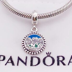 Pandora Fort Collins Colorado Charm Mountain Travel Pendant s925 Sterling Silver